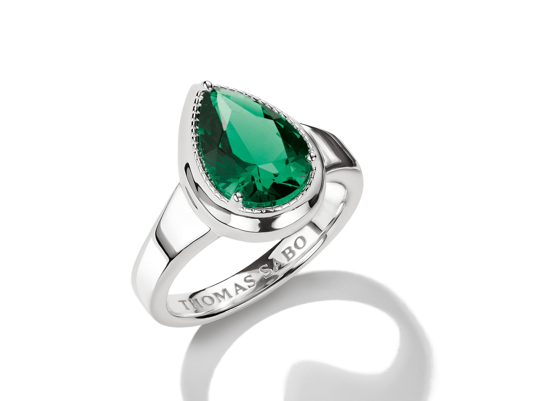 Thomas Sabo TR2522-699-6-60 ELYNDRA Ring - Silber & Keramik Stein - Grün - Gr. 60