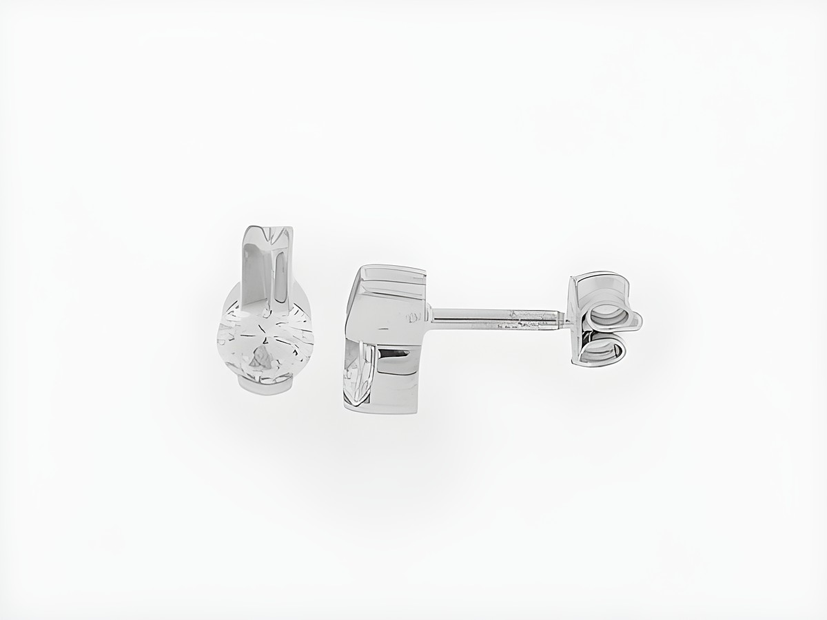 Ohrringe Silber rhod. im zeitlosen Rechteckdesign mit Zirkonia. Stecker-Design, perfekt für jeden Anlass. Hersteller: Juwelier Harnisch, Zirkonia.
