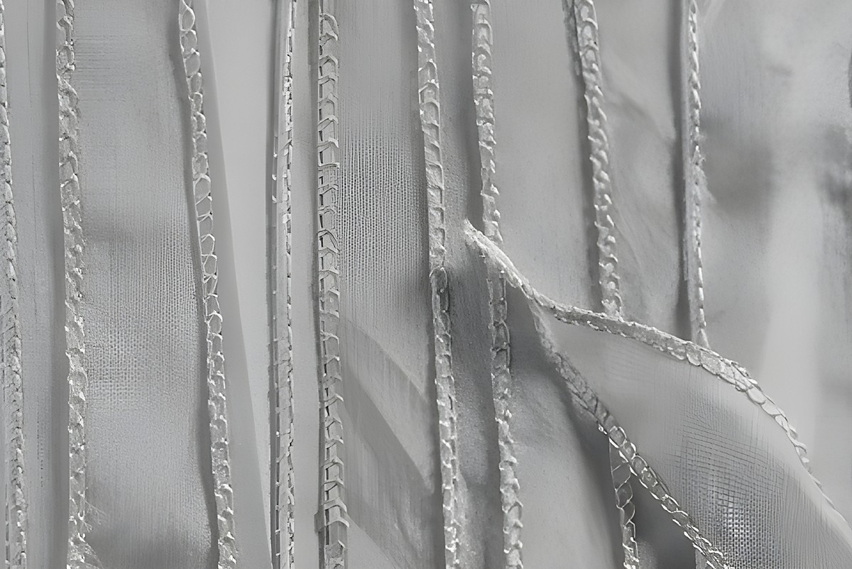 Seidenband 1,10 m Habotai-Seide in grau, 20 mm breit, mit feinen Nahtdetails, ideal für Dekorationen und Bastelprojekte, Hersteller Juwelier Harnisch.