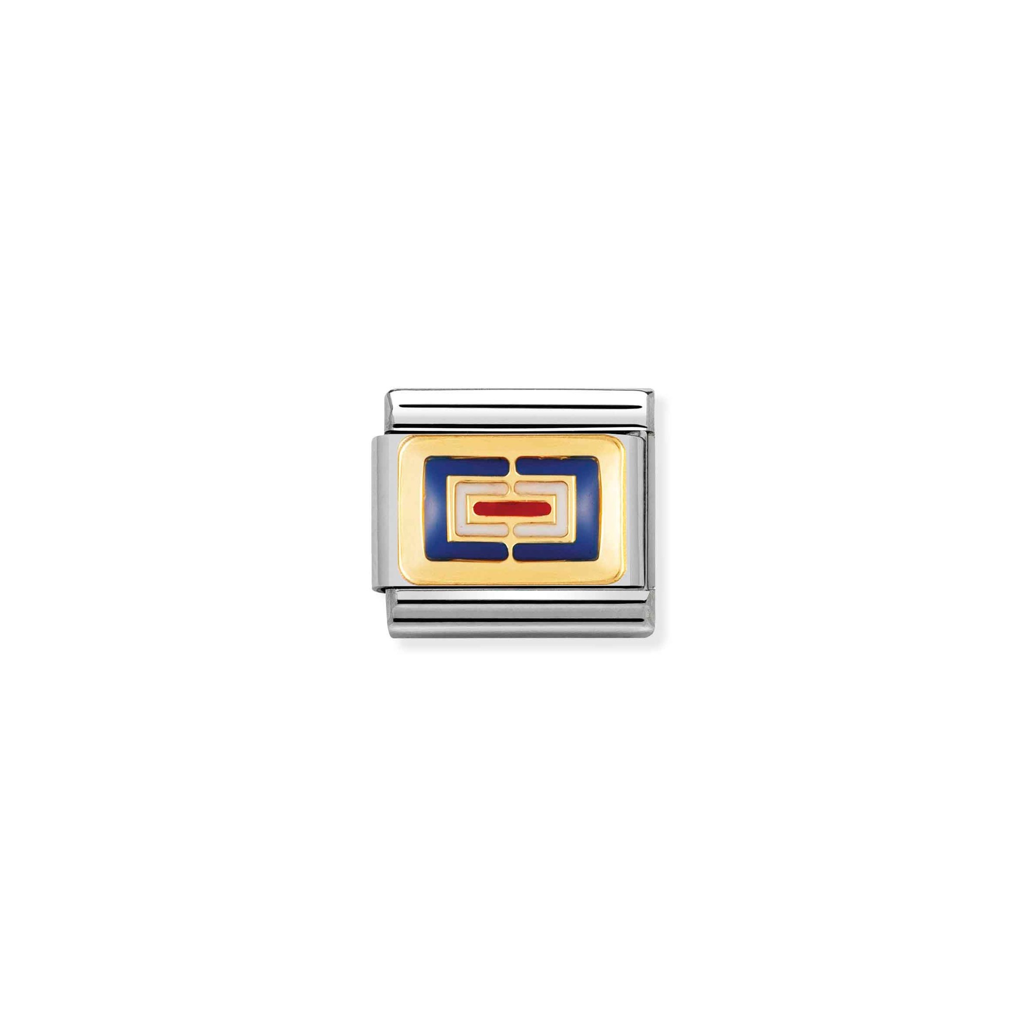 Nomination Composable Classic Charm Flaggenalphabet W - Edelstahl, Gold 750 Gelbgold, Emaille