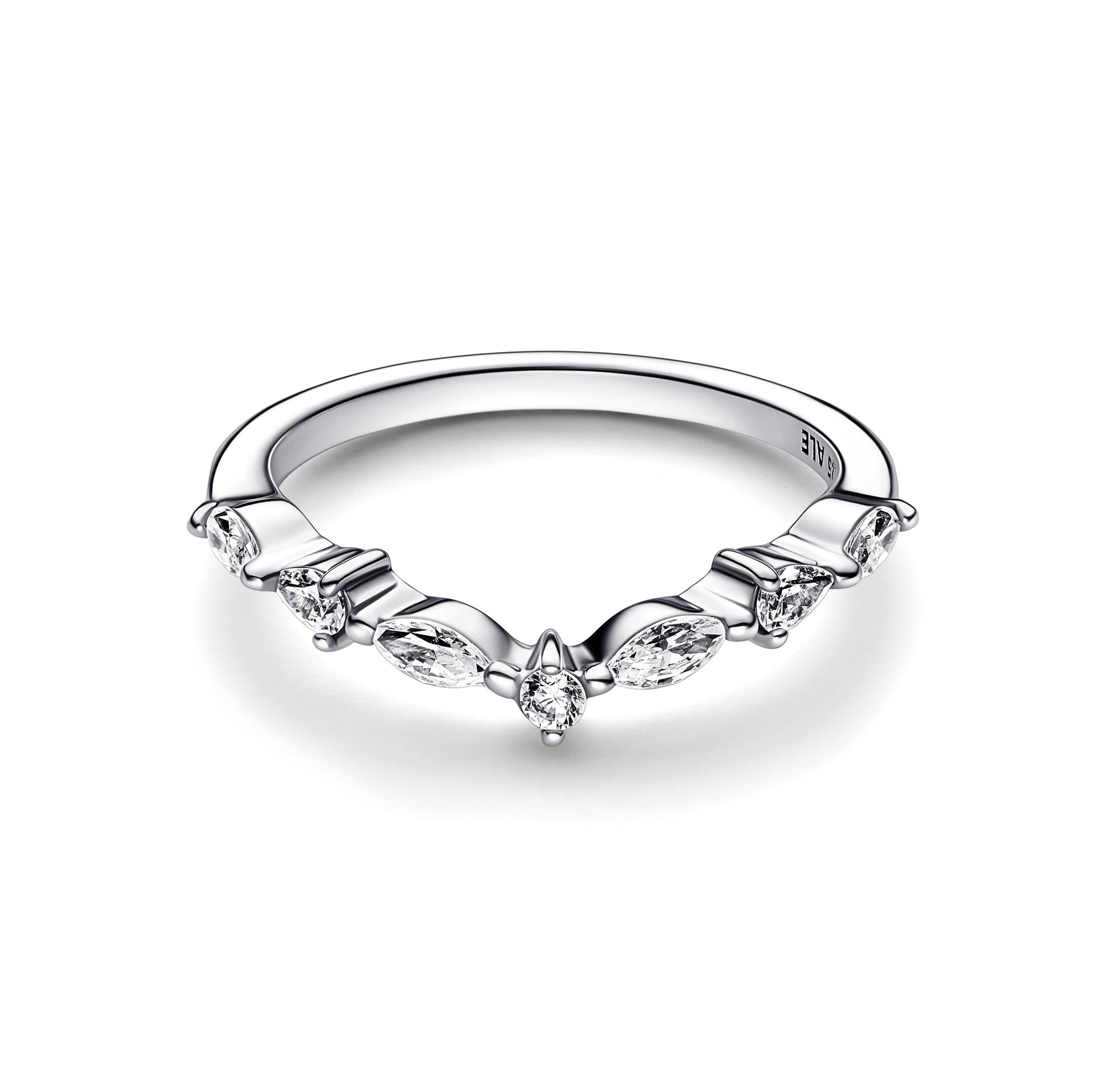Pandora Wishbone funkelnde Schliffe Ring - Sterling Silber - Zirkonia - Klar Ansicht 2 – Ansicht 2