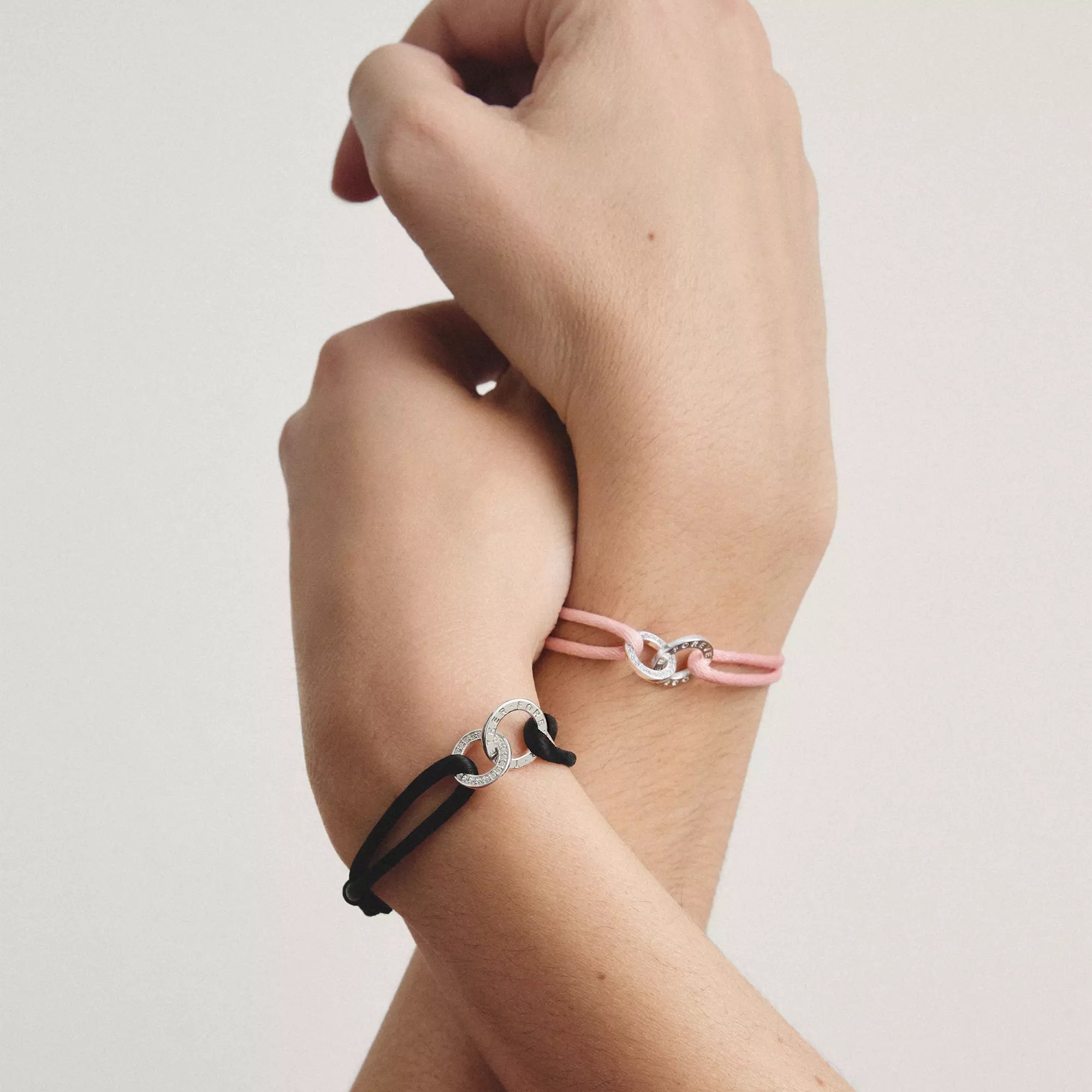 Thomas Sabo Textilarmband Together pink mit weißem Zirkonia – Silber – 24 cm – 13 mm hoch – Ansicht 3