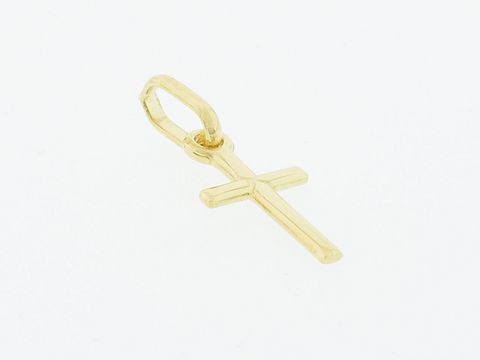 Gold Anhänger in Kreuzform aus 333 Gold, filigran gearbeitet und 1,3 cm groß, klassisches Design vom Hersteller Juwelier Harnisch. Ideal für jeden Anlass.