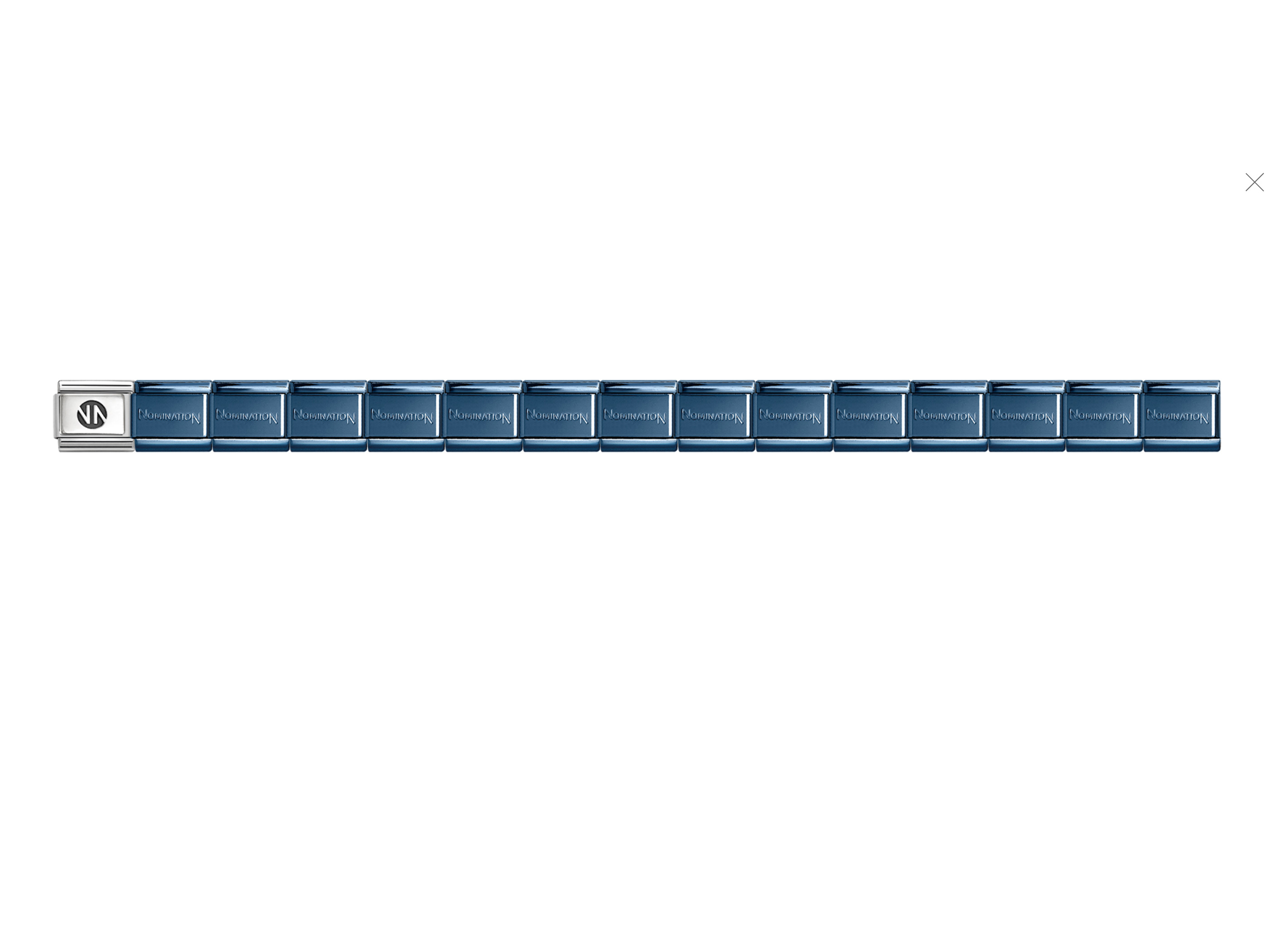 Nomination Grundarmband CLASSIC - BLAU - 14 Elemente - Edelstahl - mit Markenelement - 530301 SI 016 - 14 cm