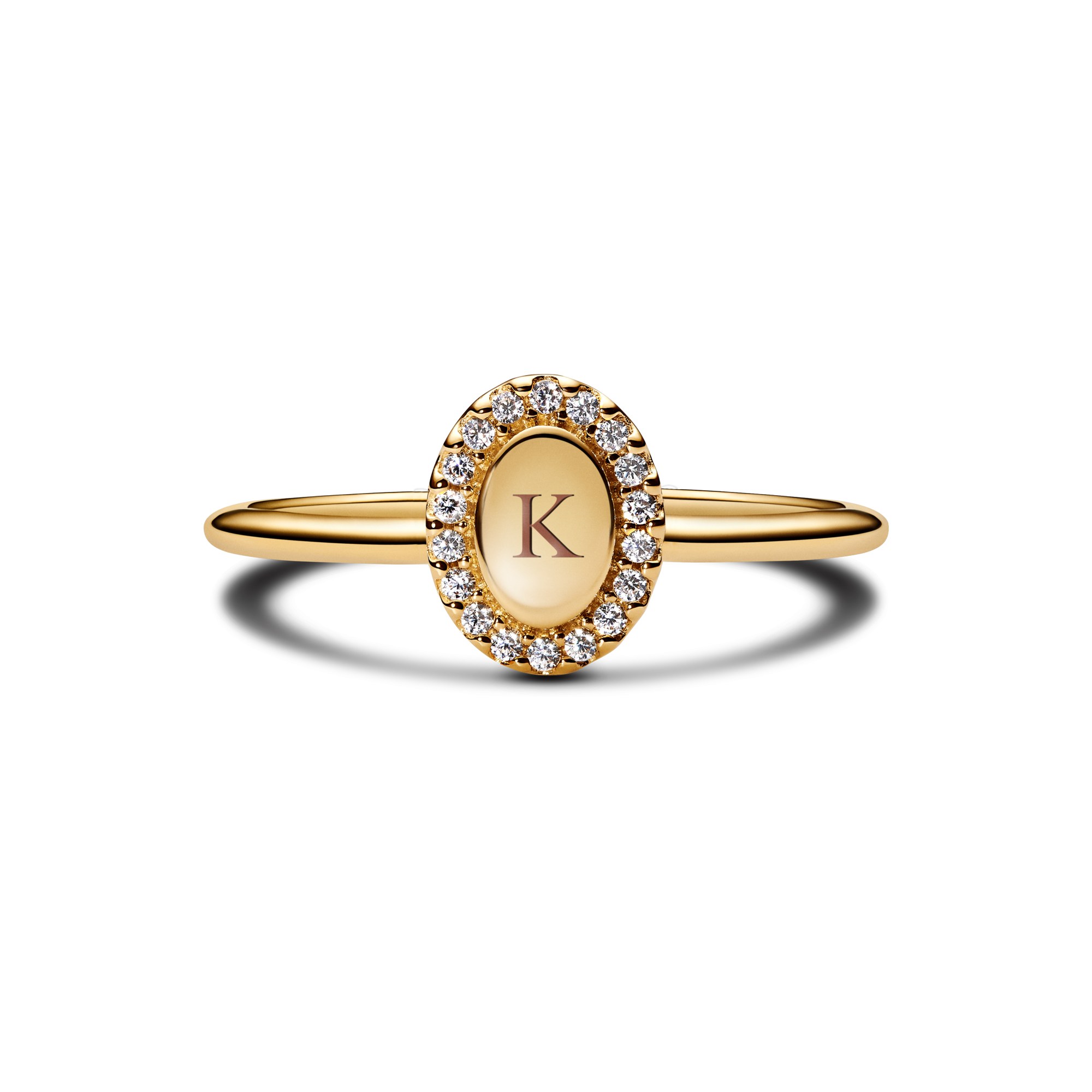 Pandora Ring - ovaler Halo-Ring - Gelbgold Vergoldung - Zirkonia – Ansicht 2