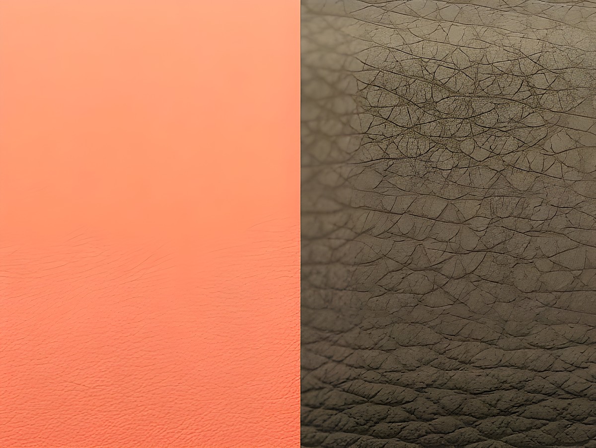 Lederarmreif Einlage in Dunkel-Blush Rosa-Lachs und Bronze, mit einer strukturierten Oberfläche, geeignet für Les Georgettes Armreifen, 25 mm Einlagegröße.