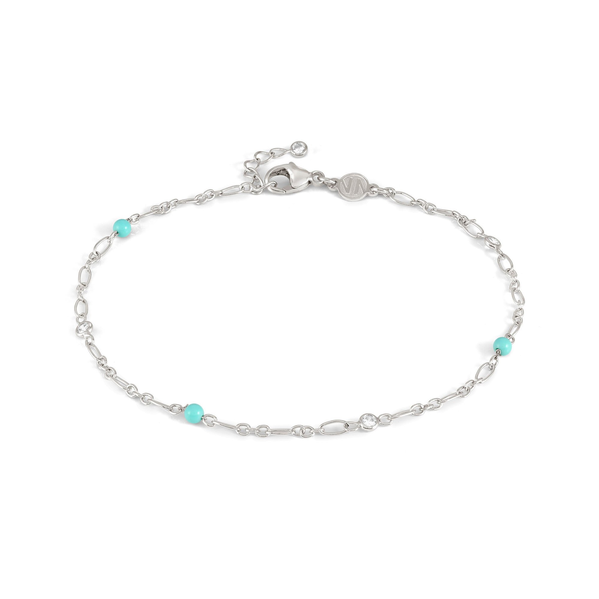 Nomination Anklets Fußkette Türkis - Silber 925 rhodiniert, Türkis, Zirkonia