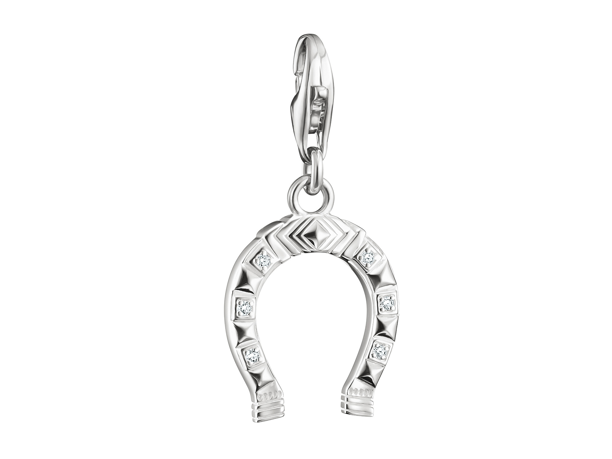 Thomas Sabo Connect - 2234-051-14 Good Luck Rodeo Charm Western-Hufeisen - Silber & Zirkonia - Weiß - Charm mit Öse