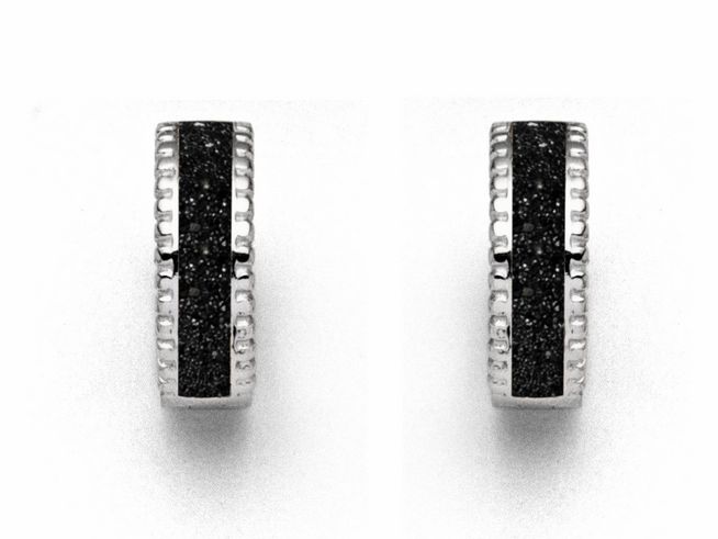 Sterling Silber Ohrringe Creole Jupiter von DUR mit Lavasand, elegant und modern im Design, ideal für einen stilvollen Auftritt. Perfekt für jeden Anlass.