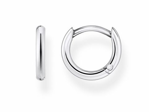 Thomas Sabo Charming Collection CR660-001-21 Creole Ohrring aus Silber, elegantes und schlichtes Design, glänzende Oberfläche, vielseitig kombinierbar, ideal für jeden Anlass.