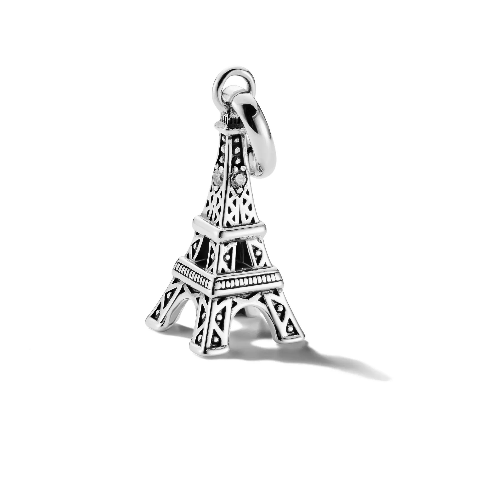 Thomas Sabo Connect - Eiffelturm - Charm mit Öse - Silber & geschwärzt + Zirkonia – Ansicht 2