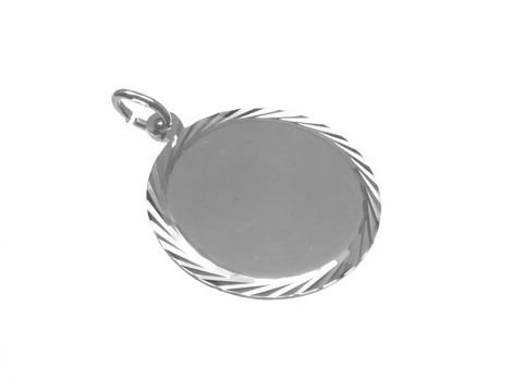 Gravurplatte poliert 925 Silber Anhänger rhodiniert, Hersteller Juwelier Harnisch, schlichtes Design mit geschwungenem Rand. Ideal für persönliche Gravuren und vielseitigen Schmuckgebrauch.
