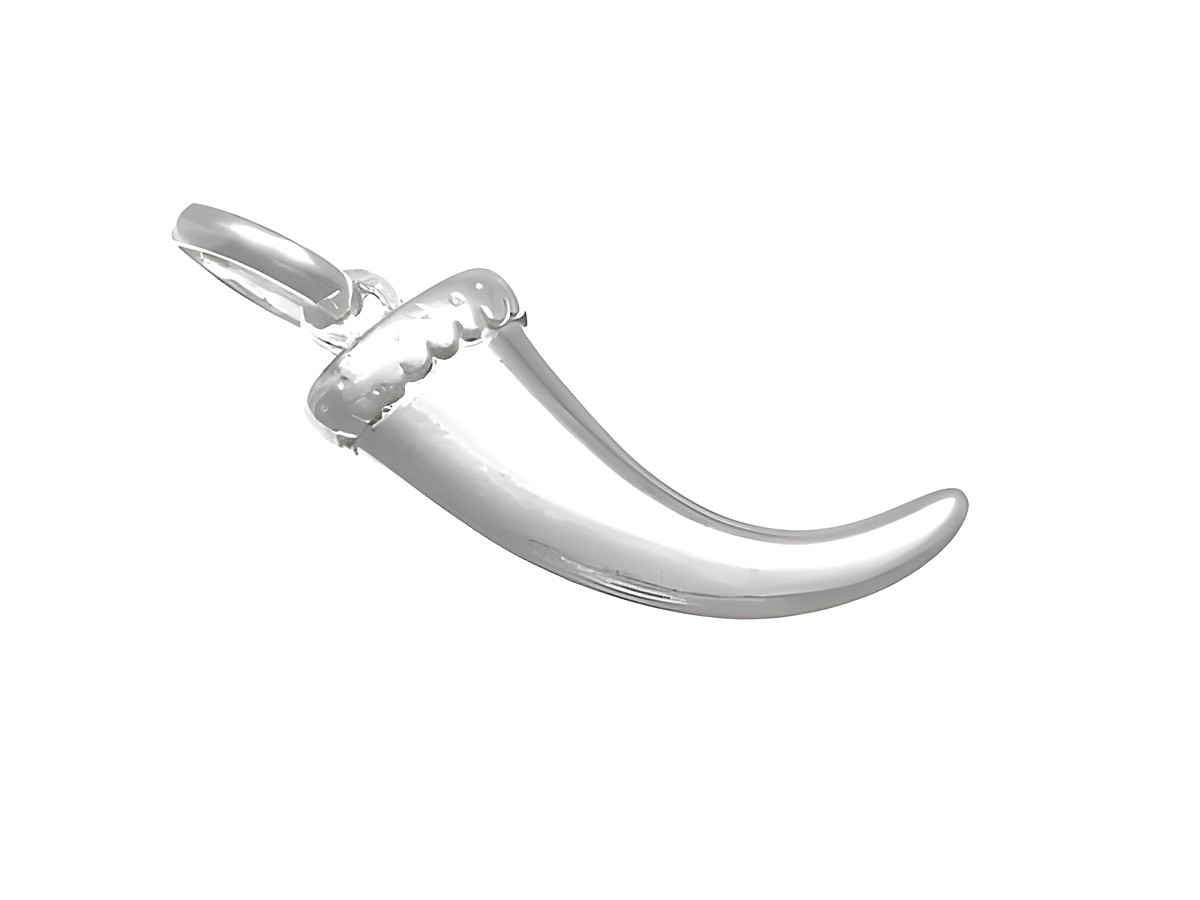 Großer Zahn 925 Sterling Silber Anhänger Fangzahn von Juwelier Harnisch, elegant und detailreich, eignet sich gut als tierisch inspirierter Schmuck.