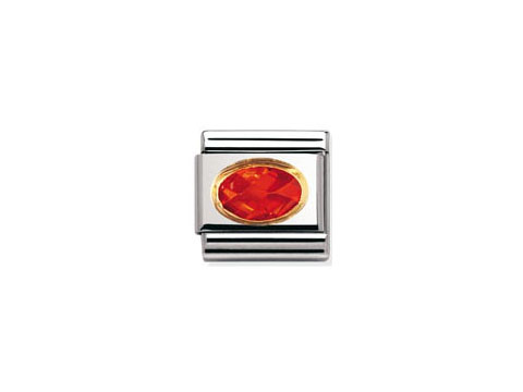 NOMINATION Classic Zirkonia FACETTIERT Orange 030601 26, Hersteller: Nomination, Oval, hochwertiger Zirkonia in strahlendem Orange, eingefasst in elegantes Metalldesign, ideal für Schmuckliebhaber.