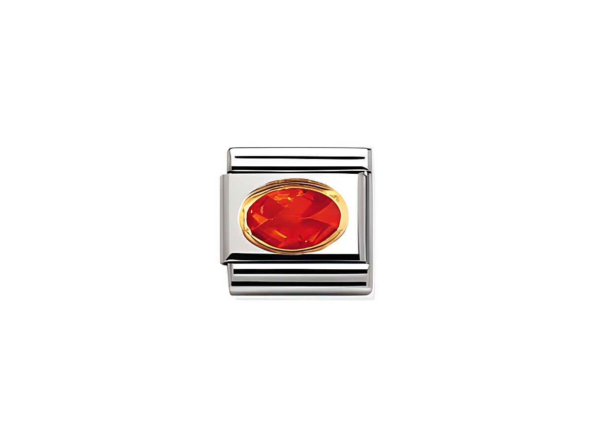 NOMINATION Classic Zirkonia FACETTIERT Orange 030601 26, Hersteller: Nomination, Oval, hochwertiger Zirkonia in strahlendem Orange, eingefasst in elegantes Metalldesign, ideal für Schmuckliebhaber.