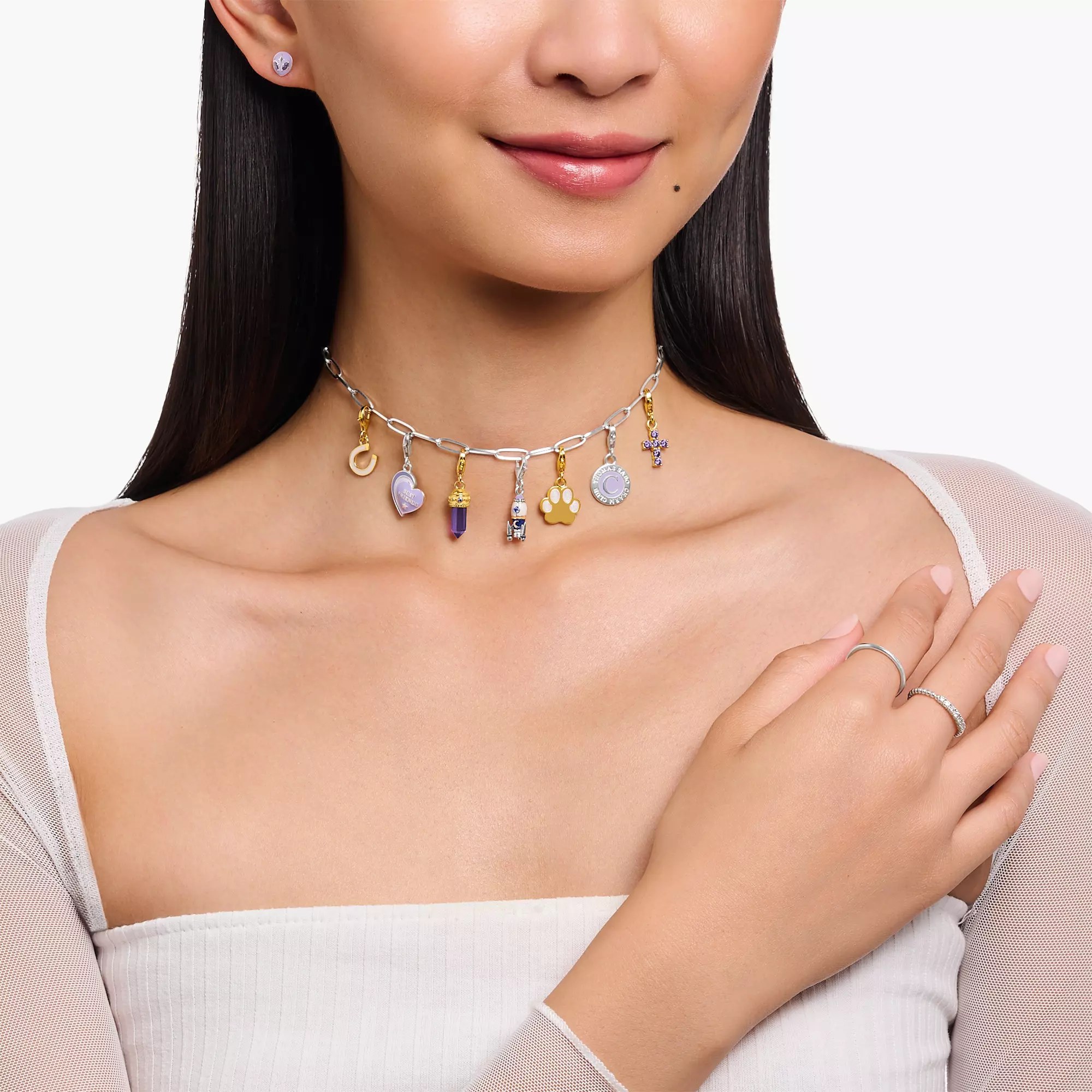 Thomas Sabo Charm-Anhänger - Pfoten - Silber Gelbgold verg. & Kaltemail – Ansicht 2