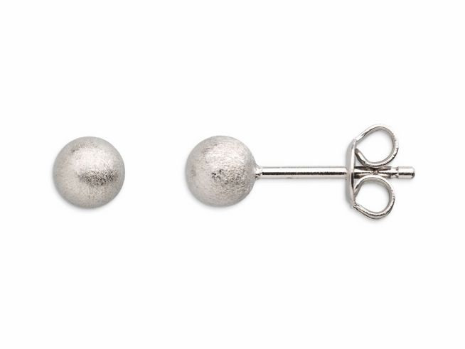 Xenox Sterling Silber Ohrringe XS3507N in Form von kleinen, matten Kugeln mit sicheren Verschlüssen, idealer Ohrschmuck für einen edlen Look.