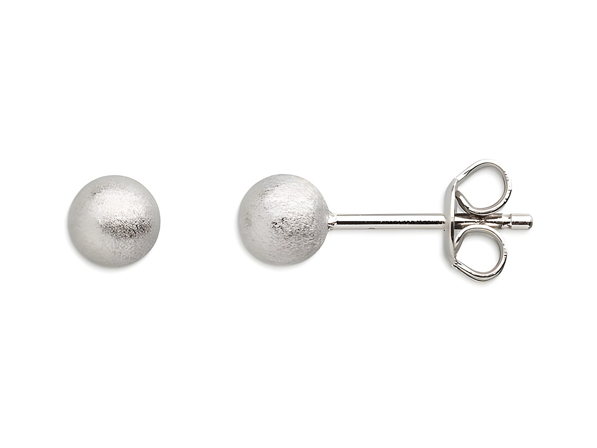 Xenox Sterling Silber Ohrringe XS3507N in Form von kleinen, matten Kugeln mit sicheren Verschlüssen, idealer Ohrschmuck für einen edlen Look.