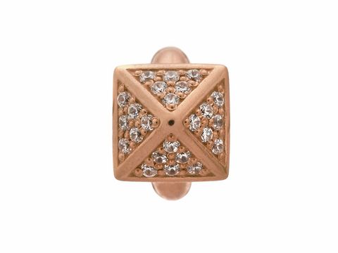Endless Jennifer Lopez JLO 2650-2 Charm in Roségold mit hochglänzender Oberfläche und schwarzem Zirkonia, verziert mit glitzernden Steinen, ideal für Schmuckliebhaber.