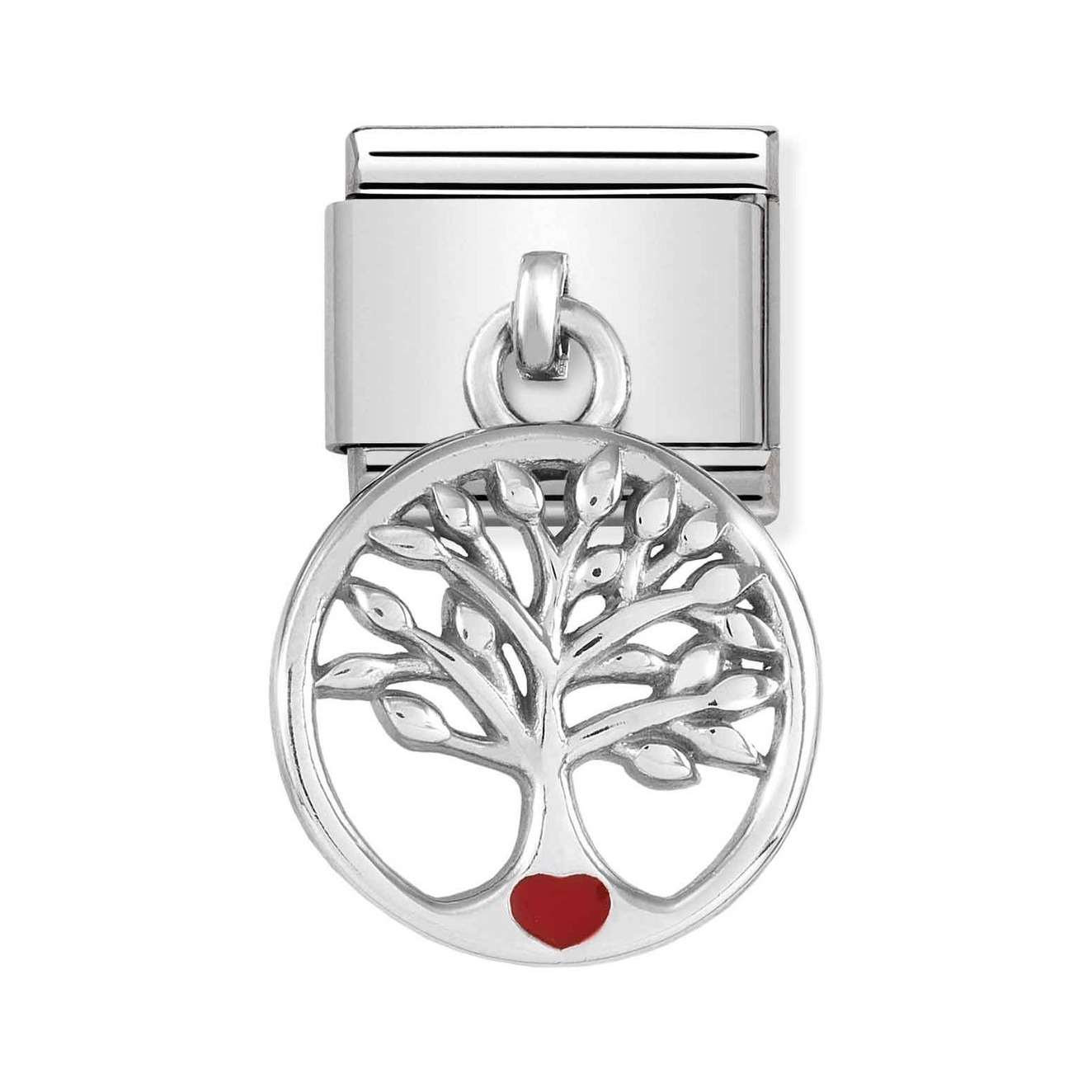 Nomination Composable Classic Charm Baum des Lebens - Edelstahl, Sterling Silber, Emaille