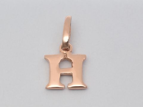Buchstaben Anhänger H aus 925 Sterling Silber rosé vergoldet, Hersteller Juwelier Harnisch, stilvoll und elegant, ideal für individuelle Schmuckstücke.