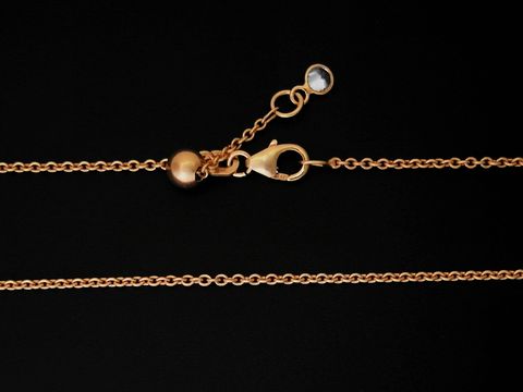 Silber Kette - Rundanker - 925 Sterling Silber Roségold vergoldet - Länge verstellbar bis 45 cm, Hersteller: Juwelier Harnisch, Roségold auf Silber, Detailaufnahme der Kette mit Verschluss.
