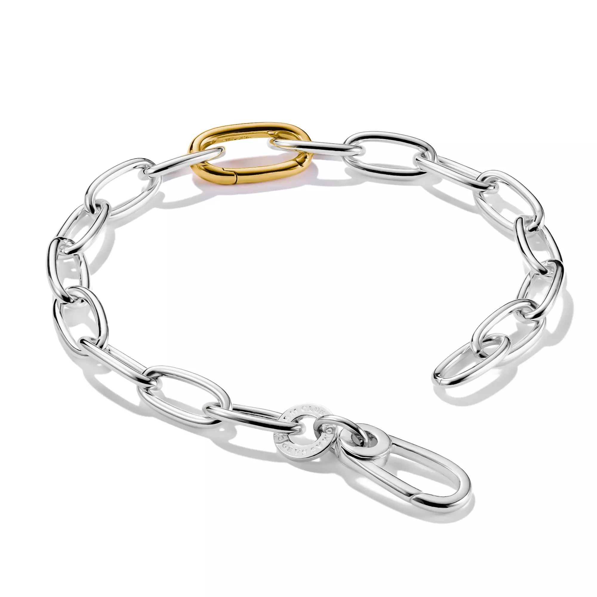 Thomas Sabo Connect - Charm Armband Bicolour mit einem Connect Link - Silber & Gelbgold Verg. - 17 cm – Ansicht 3