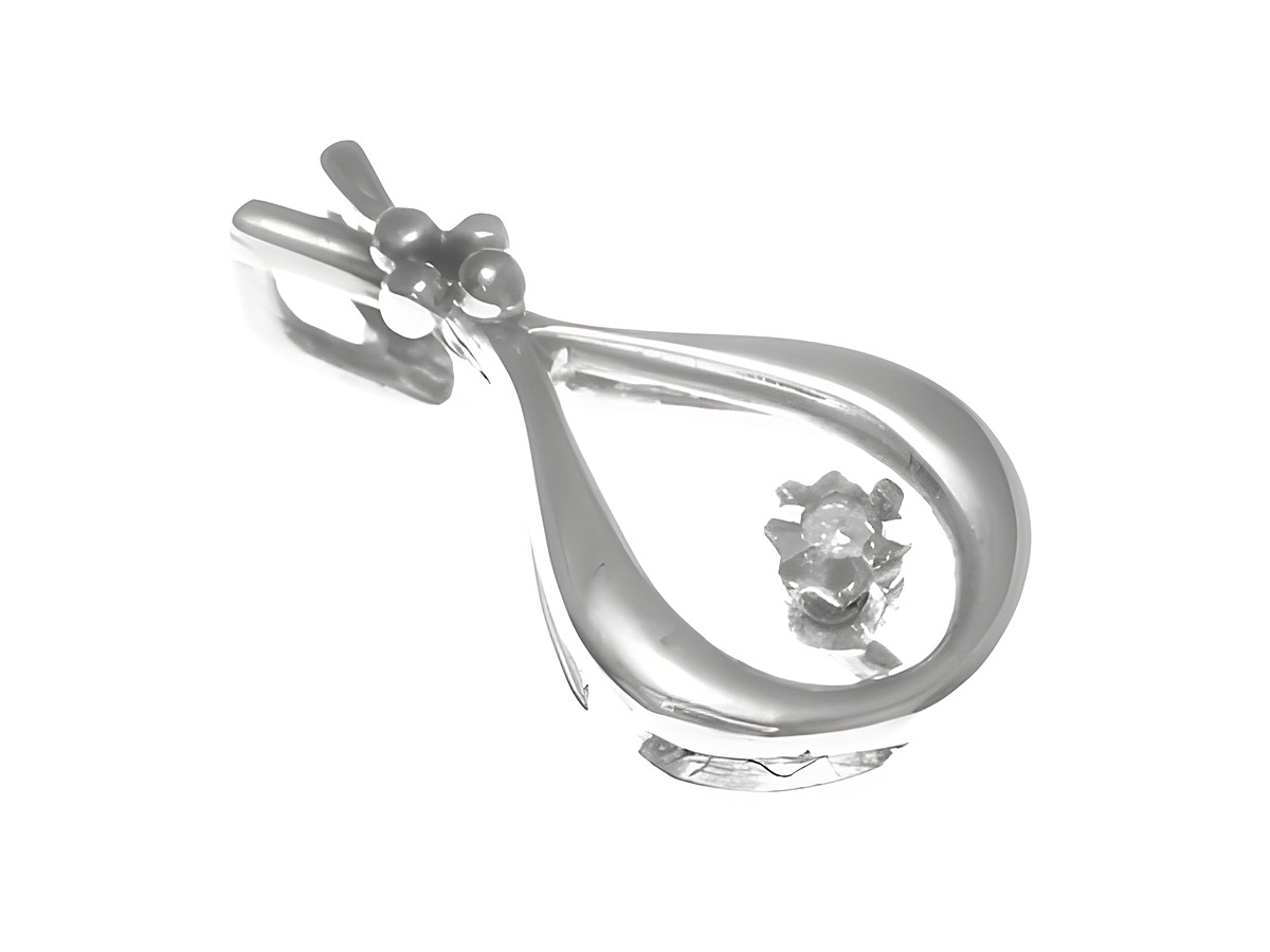 Gold Anhänger aus Weißgold mit einem Diamanten von 0,005 ct, elegant in Tropfenform gestaltet, hergestellt von Juwelier Harnisch, ideal als Schmuckstück für besondere Anlässe.