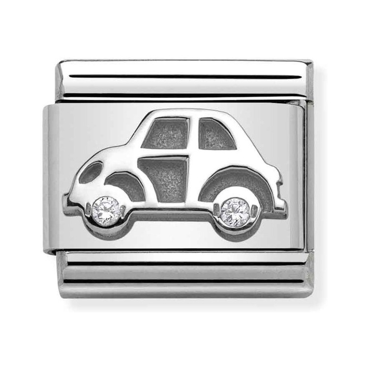 Nomination Composable Classic Charm Auto - Edelstahl, Sterling Silber, Zirkonia