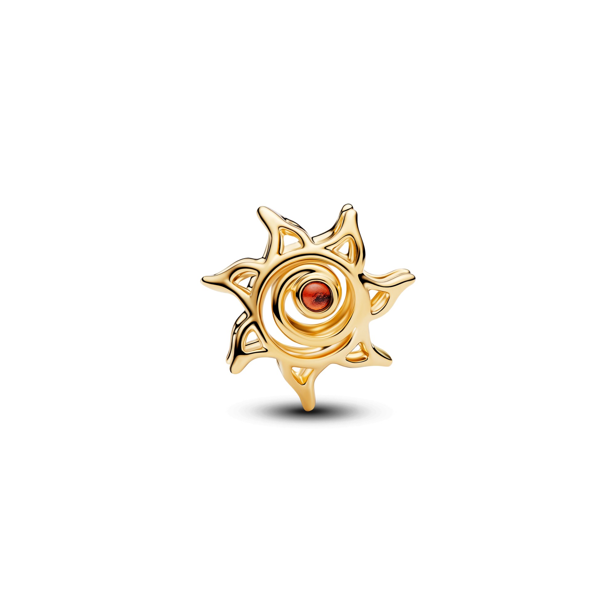 Pandora Sonnen-Openwork-Charm synth. Kristall - Orange - Gelbgold Vergoldung – Ansicht 3