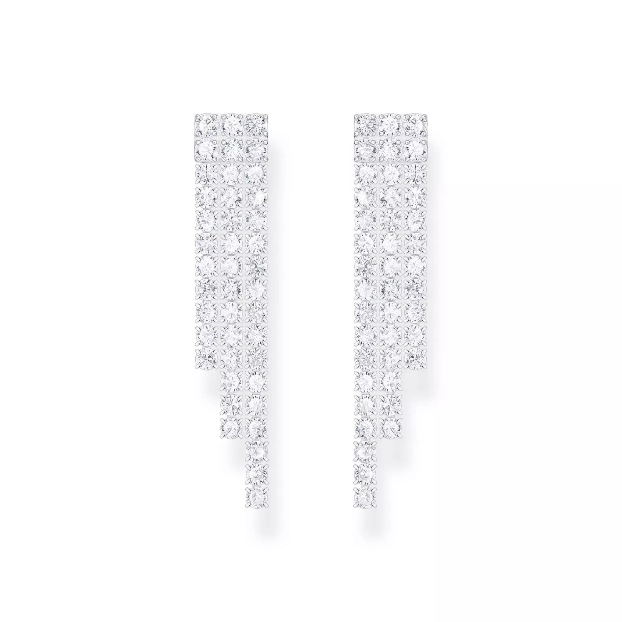 Thomas Sabo SPARKLING WHITE Ohrringe - Weiß - Silber + Zirkonia - Weiß – Ansicht 2