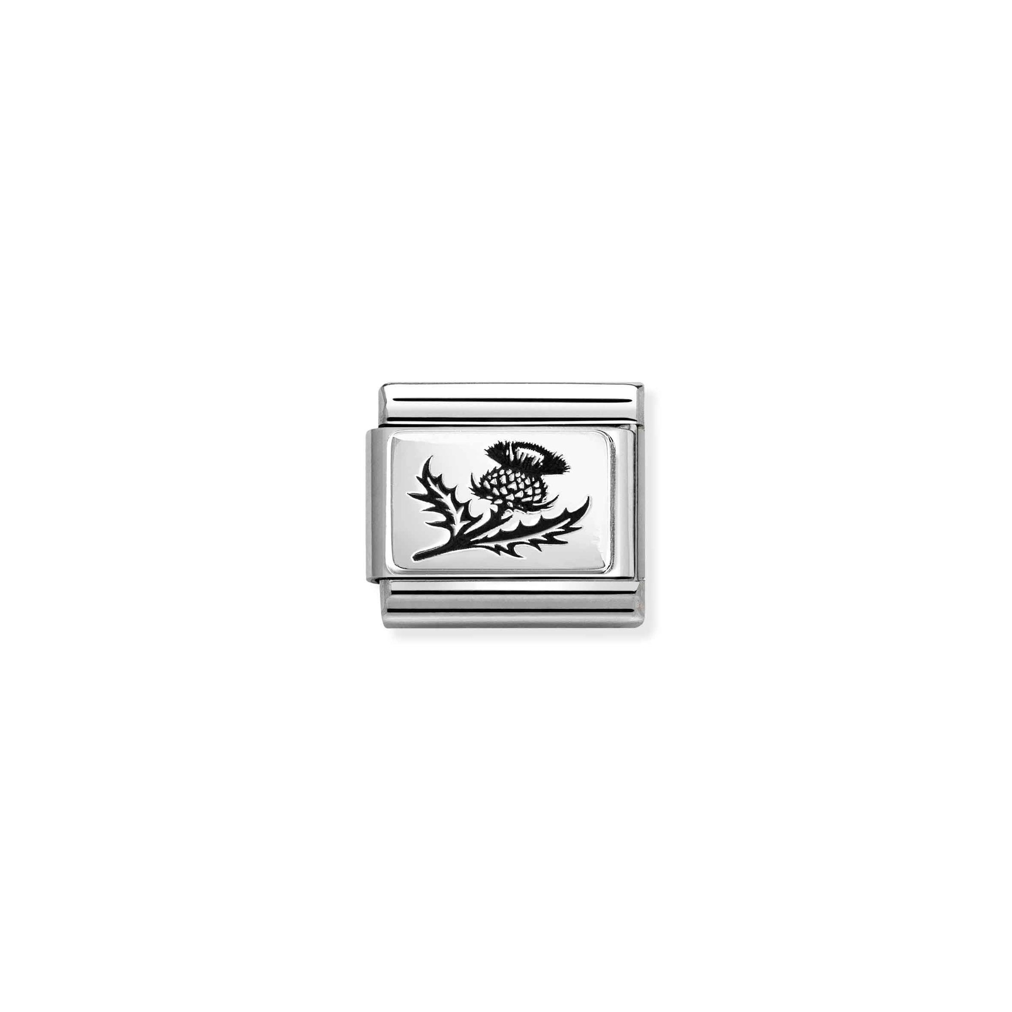 Nomination Composable Classic Charm Distel - Edelstahl, Sterling Silber oxidiert