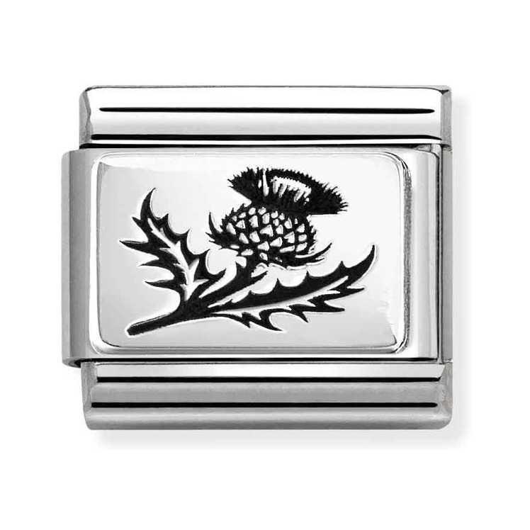 Nomination Composable Classic Charm Distel - Edelstahl, Sterling Silber oxidiert
