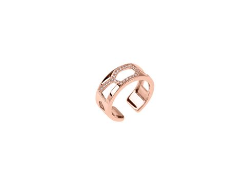 Roségoldener Ring von Les Georgettes aus der Kollektion Les Précieuses in der Größe 52-54 mit einem modernen Design und funkelnden Akzenten, Breite 8 mm, Modell GIRAFE.