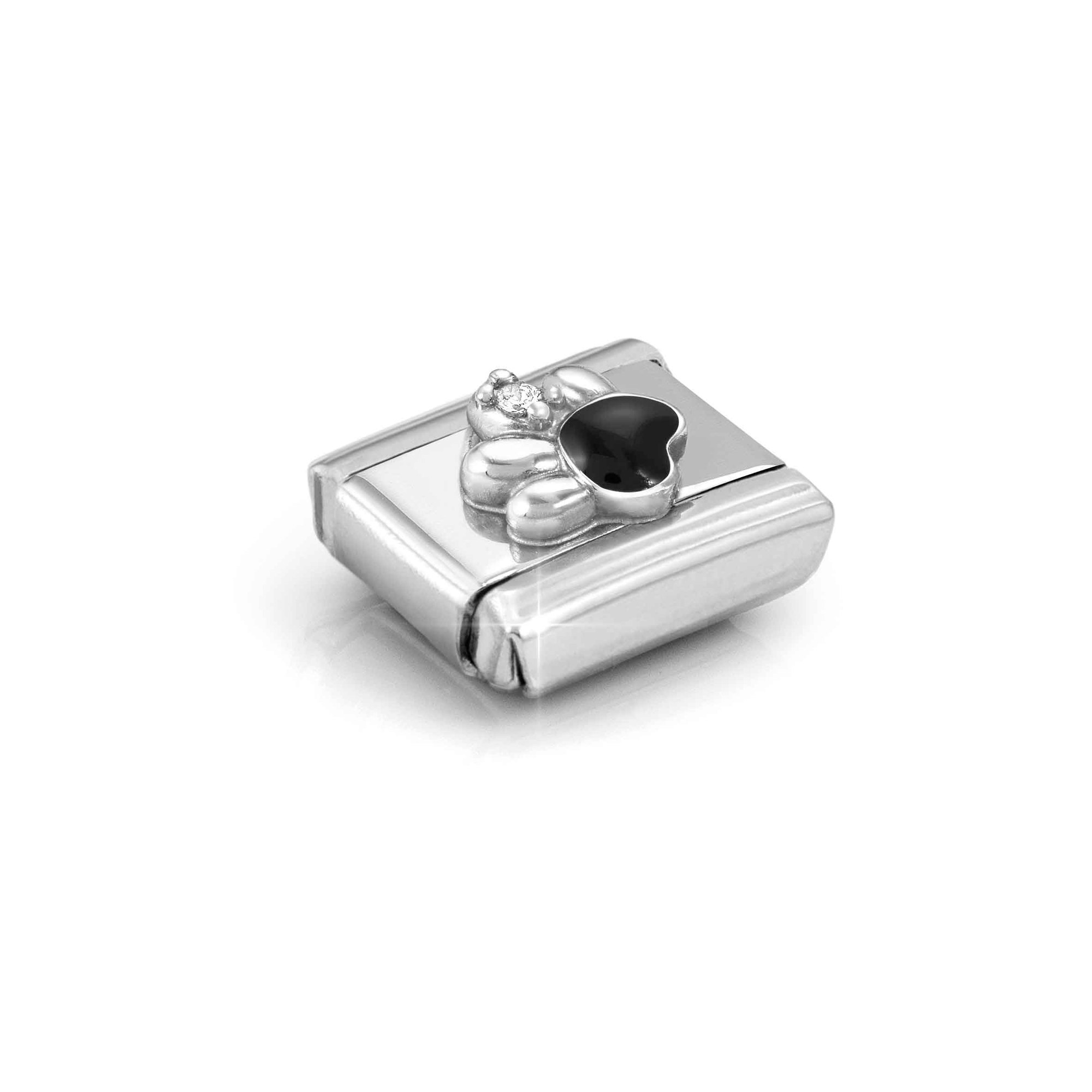 Nomination Composable Classic Charm Pfote schwarz - Edelstahl, Sterling Silber, Emaille, Zirkonia – Ansicht 4