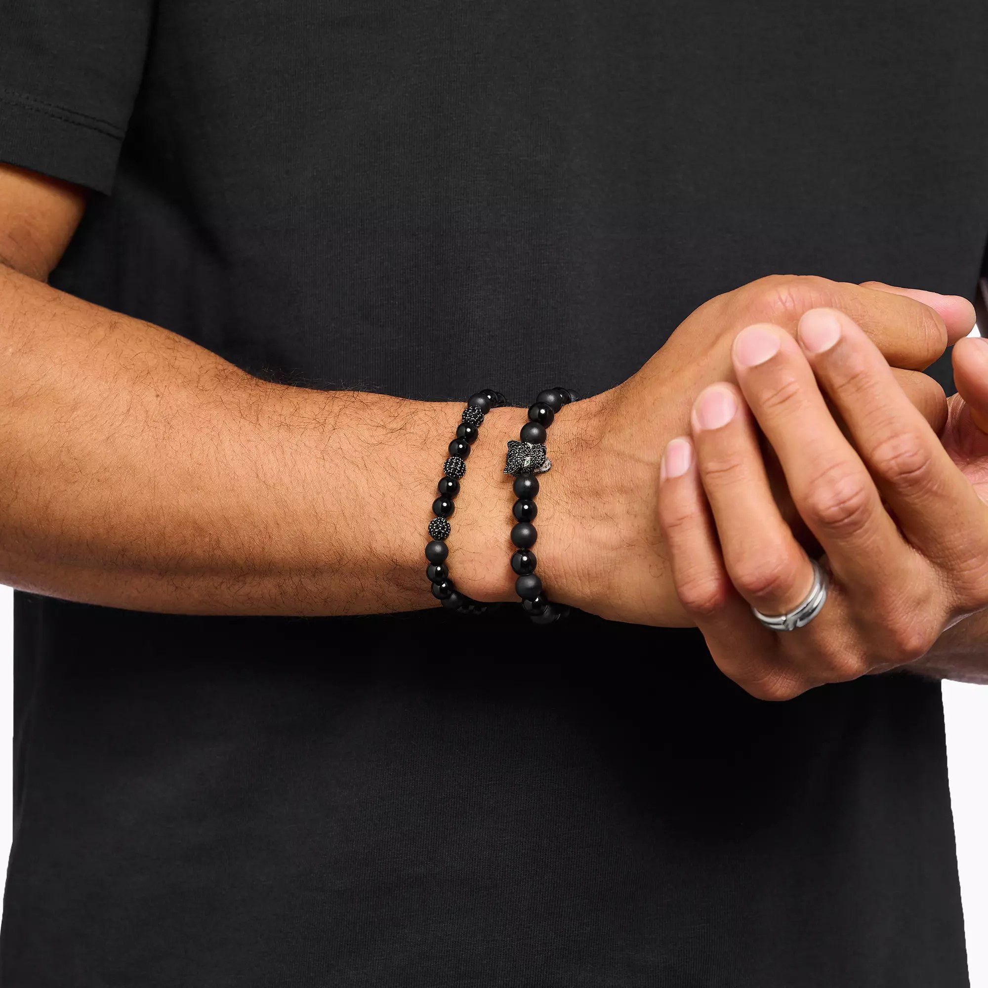 Thomas Sabo Armband Obsidian und Zirkonia schwarz – 17 cm – Ansicht 3