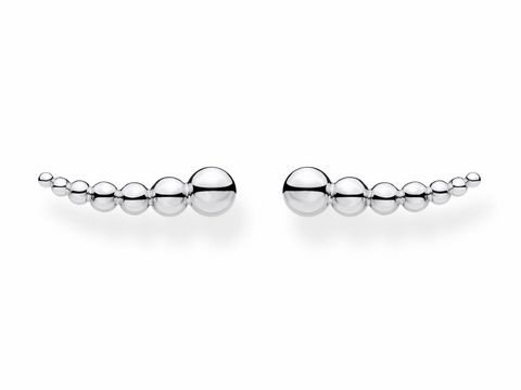 Ohrkletterer aus Silber der Thomas Sabo Charming Collection H2156-001-21 mit einer eleganten, geschwungenen Form und mehreren unterschiedlich großen Kugeln für einen modernen Look.
