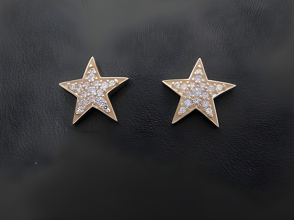 Gold Ohrringe in Sternform mit Zirkonia PAVE von Juwelier Harnisch, funkeln elegant und verleihen jedem Outfit einen besonderen Glanz. Ideal für den stilvollen Auftritt.