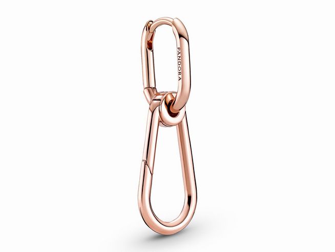 Pandora ME einzelner Ohrring Reifen-Ohrring in Roségold Vergoldung, elegant und modern, ideal für jeden Anlass, zeitloses Design des Herstellers Pandora für stilbewusste Trägerinnen.