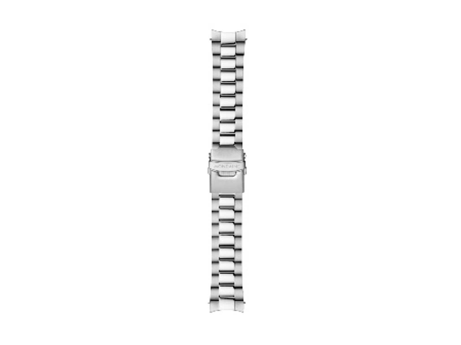 Edelstahl Silber teilmattiertes Metallgliederarmband für Mondaine Uhren mit einer Breite von 20 mm und sicherem Verschluss, ideal als Ersatzarmband.