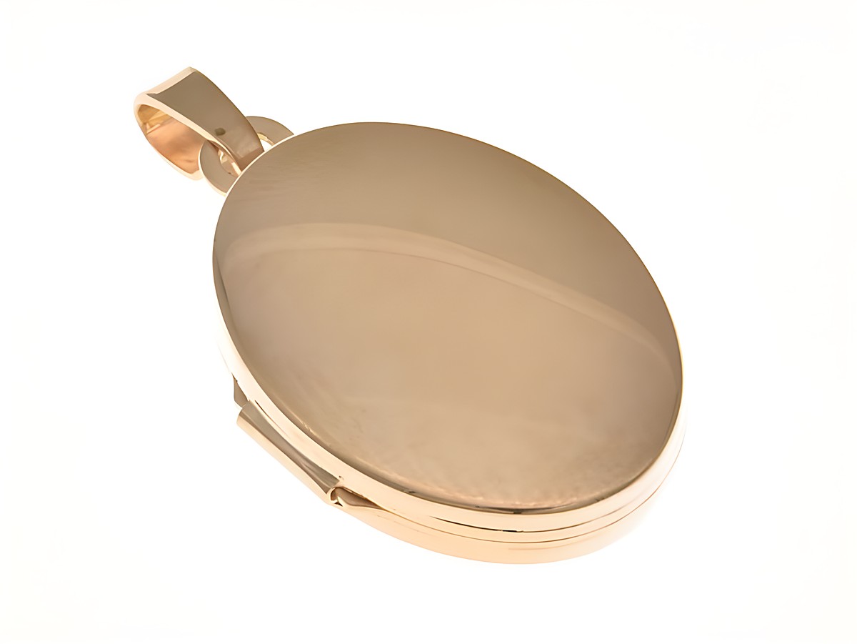 Medaillon Oval Sterling Silber Roségold vergoldet zeitlos Hersteller Juwelier Harnisch vergoldet Roségold glänzendes Finish edles Design ideal als Schmuckstück oder Geschenk.
