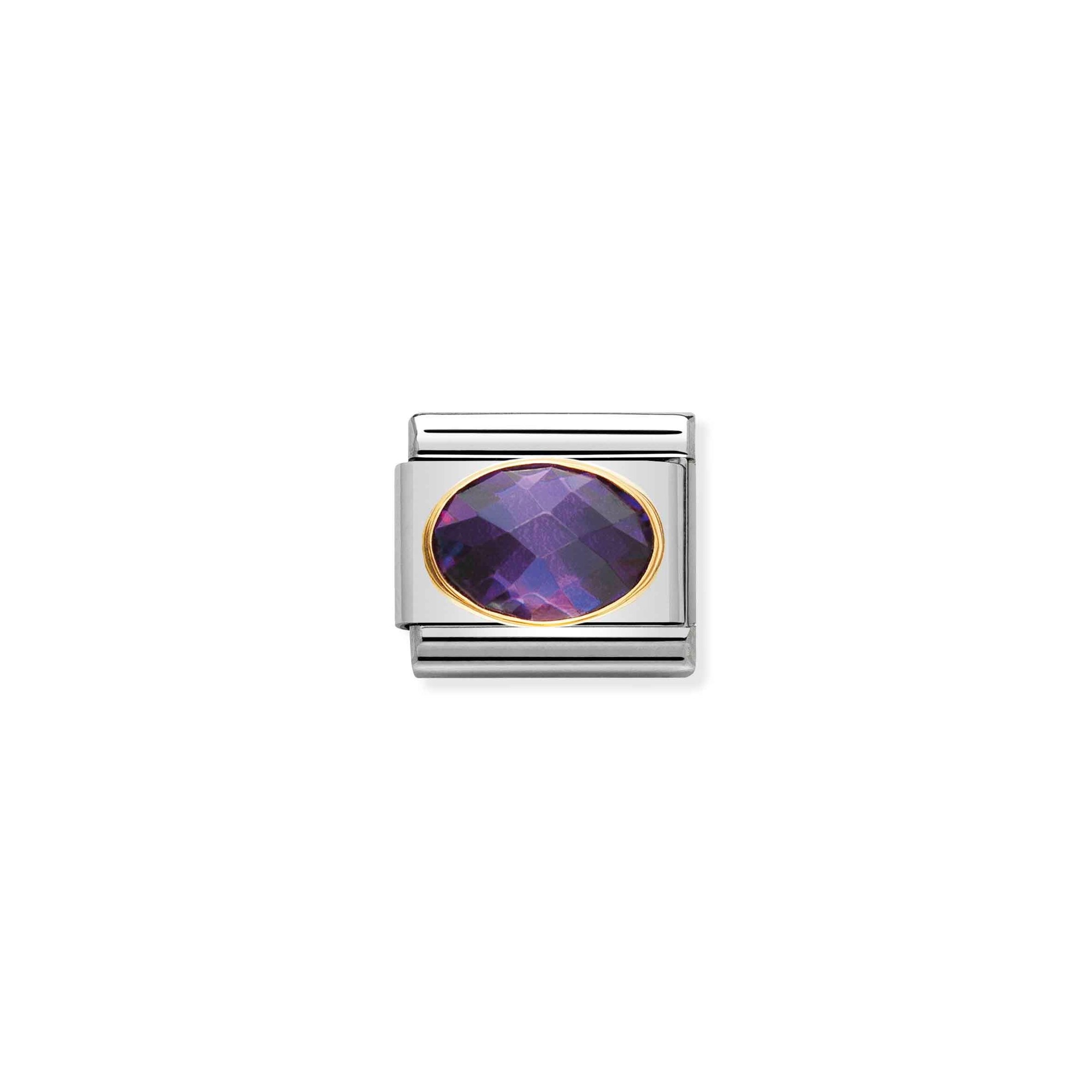Nomination Composable Classic Charm Zirkonia violett - Edelstahl, Gold 750 Gelbgold – Ansicht 2