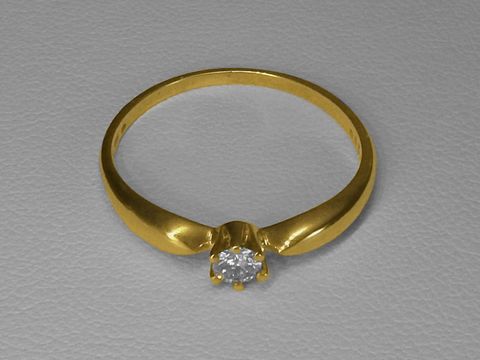 Verlobungsring aus 585 Gold mit einem Brillanten von 0,15 ct. C/if in Größe 58. Hersteller Juwelier Harnisch. Elegantes Design für den besonderen Moment.
