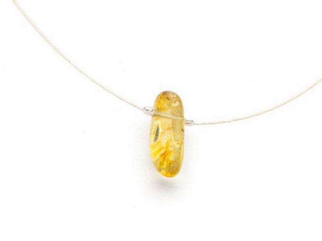 DUR Glasspiel K2910 ist eine rhodierte Sterling Silber Kette mit einem gelben Kristallanhänger, der elegant in der Mitte hängt, Länge 42 cm, ideal für jeden Anlass.