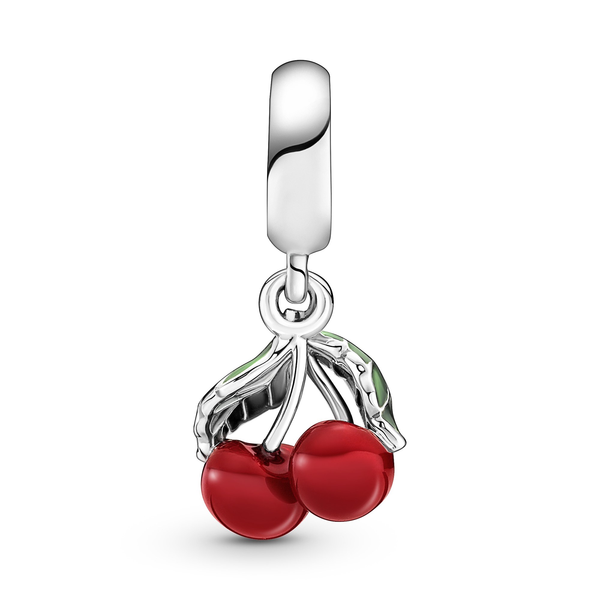 Pandora Asymmetrische Kirsche Charm-Anhänger - Sterling Silber & Emaille Multicolor Ansicht 2 – Ansicht 2