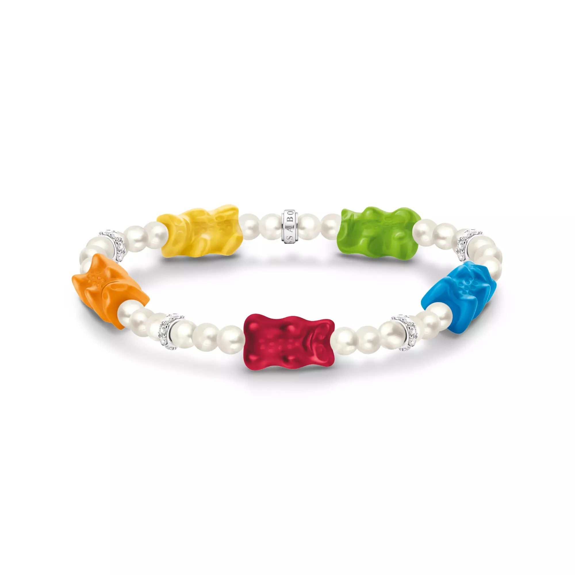 Thomas Sabo Armband - HARIBO Gummibärchen - Goldbär - Silber & Zuchtperlen & Glas & Zirkonia - 15 cm