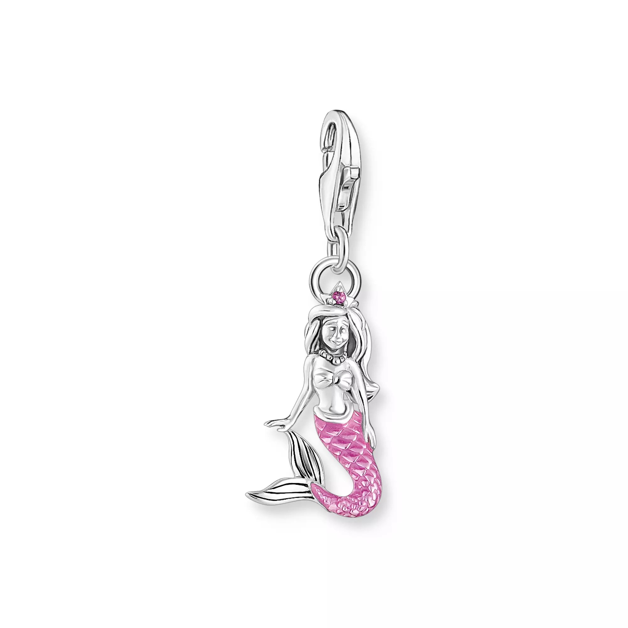 Thomas Sabo Charm-Anhänger - Kleine Meerjungfrau - Silber gesch. & Emaille & synth. Korund - mehrfarbig