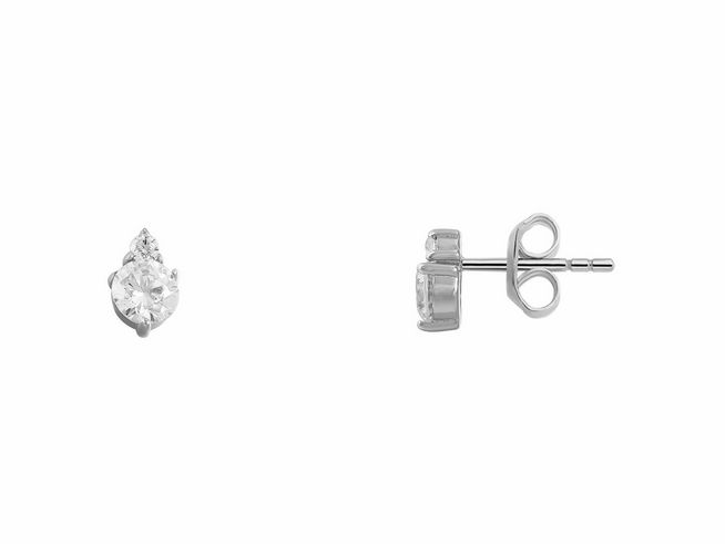 Xenox Sterling Silber Ohrringe XS7346 in Krappe Silber mit klaren, funkelnden Steinen, elegant und zeitlos, ideal für jeden Anlass, hochwertiger Ohrschmuck von Xenox.
