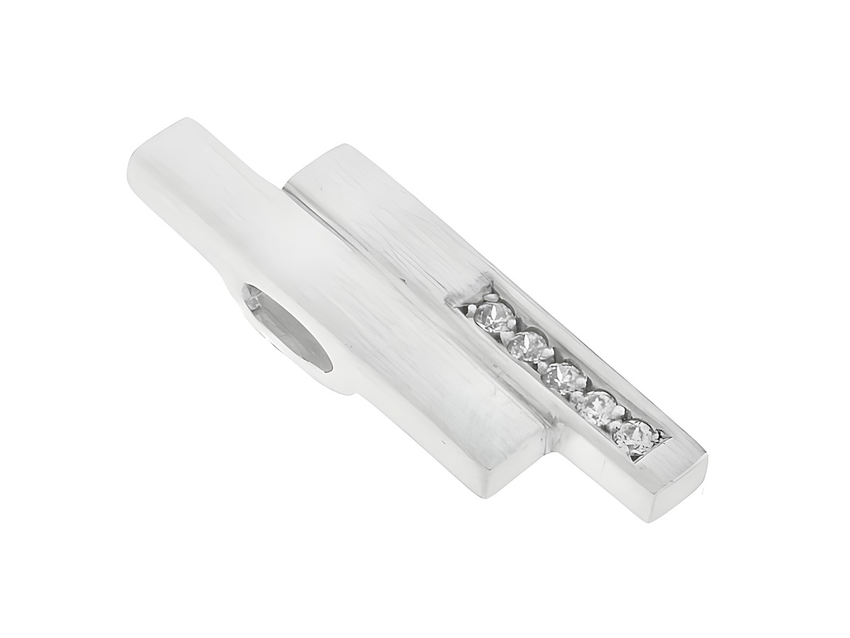 Anhänger eckig aus Silber 925 mit Zirkonia, feminin und elegant, Hersteller Juwelier Harnisch, ideal als Schmuckstück für besondere Anlässe.