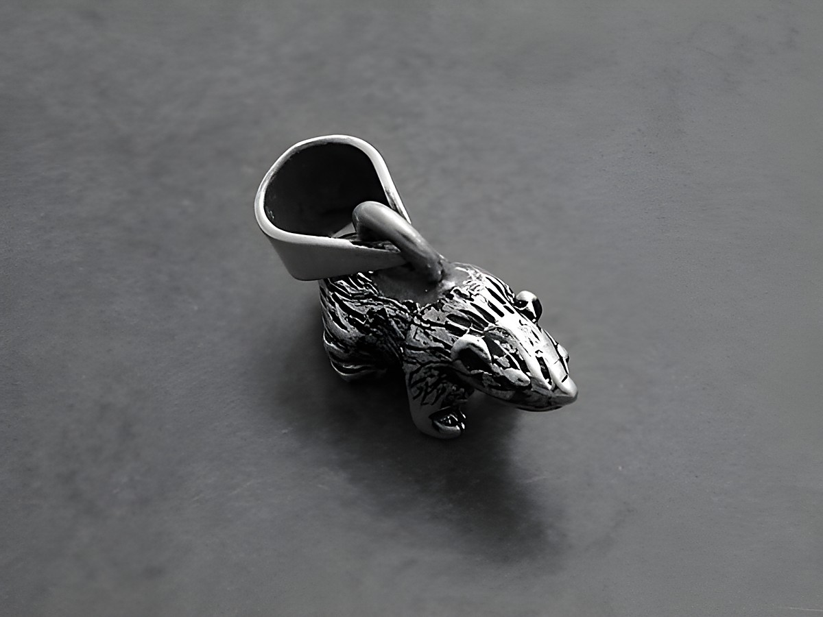 Meerschweinchen Hamster Sterling Silber Anhänger massiv, detaillierte Darstellung des Tieres, hochwertiger Hersteller Juwelier Harnisch, ideal für Tierliebhaber und Schmuckenthusiasten.